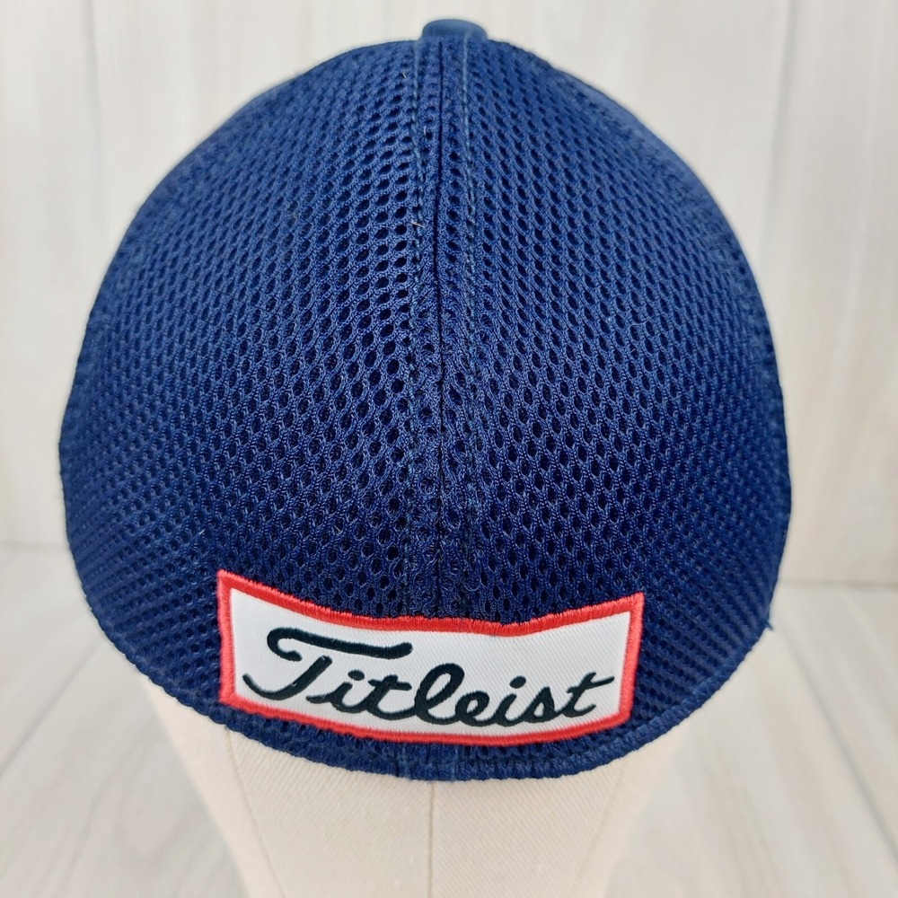Titleist Golf Hat Mens Small-Medium Navy Blue Mesh Back Pro V1 FJ New Era Cap - Picture 3 of 7